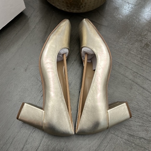 Naturalizer Karina Metallic Leather Block Heel Pumps - Picture 8 of 13